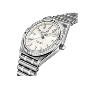 Breitling Chronomat Automatic 36 Diamonds White Dial Silver Steel Strap Watch for Women - A10380591A1A1