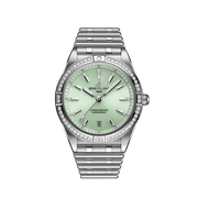 Breitling Chronomat Automatic 36 Diamonds Green Dial Two Tone Steel Strap Watch for Women - A10380591L1A1