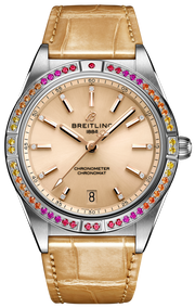 Breitling Chronomat Automatic 36 South Sea Brown Dial Brown Leather Strap Watch for Women - A10380611A1P1