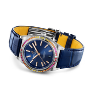 Breitling Chronomat Automatic 36 South Sea Blue Dial Blue Leather Strap Watch for Women - A10380611C1P1