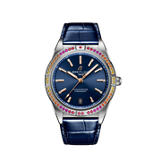 Breitling Chronomat Automatic 36 South Sea Blue Dial Blue Leather Strap Watch for Women - A10380611C1P1