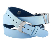 Versace V Flare Silver Dial Blue Leather Strap Watch for Women - VEBN00118