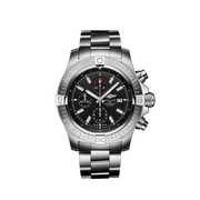 Breitling Super Avenger Chronograph 48 Black Dial Silver Steel Strap Watch for Men - A13375101B1A1