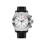 Breitling Super Avenger Chronograph 48 White Dial Black Nylon Strap Watch for Men - A133751A1A1X1