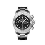 Breitling Avenger Chronograph 43 Black Dial Silver Steel Strap Watch for Men - A13385101B1A1