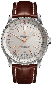 Breitling Navitimer Automatic 41 White Dial Brown Leather Strap Watch for Men - A17326211G1P2