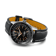 Breitling Automatic 41mm Black Dial Black Leather Strap Watch for Men - A17326241B1P1