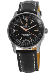 Breitling Automatic 41mm Black Dial Black Leather Strap Watch for Men - A17326241B1P1