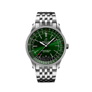 Breitling Navitimer Automatic 41mm Green Dial Silver Steel Strap Watch for Men - A17326361L1A1