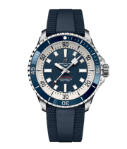 Breitling Superocean Automatic 42mm Blue Dial Blue Rubber Strap Watch for Men - A17375E71C1S1