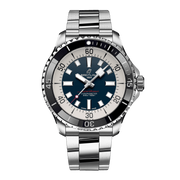 Breitling Superocean Automatic 44mm Blue Dial Silver Steel Strap Watch for Men - A17376211C1A1