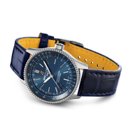 Breitling Navitimer Automatic 35 Blue Dial Blue Leather Strap Watch for Men - A17395161C1P1