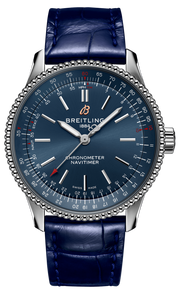 Breitling Navitimer Automatic 35 Blue Dial Blue Leather Strap Watch for Men - A17395161C1P1