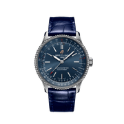 Breitling Navitimer Automatic 35 Blue Dial Blue Leather Strap Watch for Men - A17395161C1P1