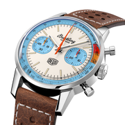 Breitling Top Time Deus Limited Edition White Dial Brown Leather Strap Watch for Men - A233112A1A1X1