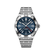 Breitling Chronomat GMT 40 Blue Dial Silver Steel Strap Watch for Men - A32398101C1A1