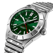 Breitling Chronomat GMT 40 Green Dial Silver Steel Strap Watch for Men - A32398101L1A1