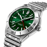 Breitling Chronomat GMT 40 Green Dial Silver Steel Strap Watch for Men - A32398101L1A1