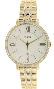 Fossil Jacqueline Gold Dial Gold Steel Strap Watch for Women - ES3547