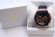 Guess Poseidon Chronograph Blue Dial Blue Silicone Strap Watch For Men - GW0425G3