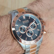 Hugo Boss Ikon Chronograph Grey Dial Two Tone Steel Strap Watch for Men - 1513339