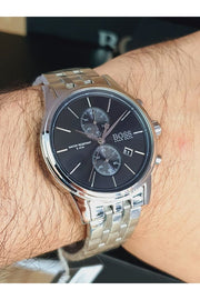 Hugo Boss Jet Chronograph Blue Dial Silver Steel Strap Watch for Men - 1513384