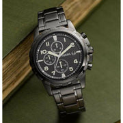 Fossil Dean Chronograph Black Dial Black Steel Strap Watch for Men - FS4721