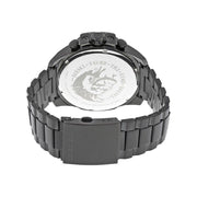 Diesel Mega Chief Chronograph Black Dial Black Steel Strap Watch For Men - DZ4355