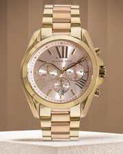 Michael Kors Bradshaw Gold Dial Two Tone Steel Strap Watch for Women - MK6359
