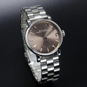Marc Jacobs Baker Brown Dial Silver Steel Strap Watch For Women - MBM3329