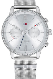 Tommy Hilfiger Blake Diamonds Silver Dial Silver Mesh Bracelet Watch for Women - 1782301