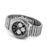 Breitling Chronomat B01 42mm Black Dial Silver Steel Strap Watch for Men - AB0134101B1A1