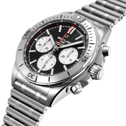 Breitling Chronomat B01 42mm Black Dial Silver Steel Strap Watch for Men - AB0134101B1A1