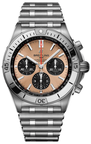 Breitling Chronomat B01 42 Brown Dial Silver Steel Strap Watch for Men - AB0134101K1A1