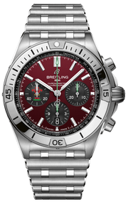 Breitling Chronomat B01 42 Six Nations Wales Red Dial Silver Steel Strap Watch for Men - AB0134A61K1A1