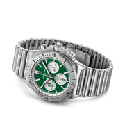 Breitling Chronomat B01 42 Six Nations Ireland Green Dial Silver Steel Strap Watch for Men - AB0134A91L1A1