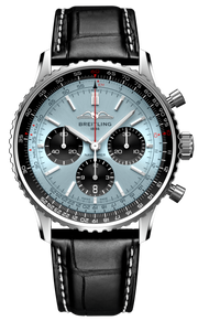 Breitling Navitimer B01 Chronograph 43 Blue Dial Black Leather Strap Watch for Men - AB0138241C1P1