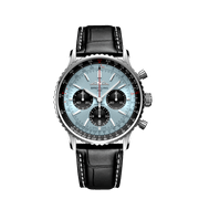 Breitling Navitimer B01 Chronograph 43 Blue Dial Black Leather Strap Watch for Men - AB0138241C1P1