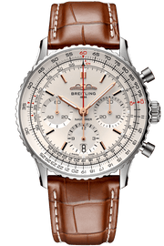 Breitling Navitimer B01 Chronograph 41 White Dial Brown Leather Strap Watch for Men - AB0139211G1P1