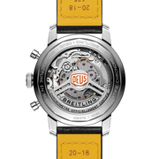 Breitling Top Time B01 Deus Black Dial Black Leather Strap Watch for Men - AB01765A1B1X1