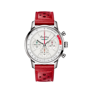 Breitling Top Time B01 Ford Thunderbird White Dial Red Leather Strap Watch for Men - AB01766A1A1X1