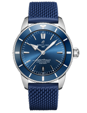 Breitling Superocean Heritage II B20 44mm Blue Dial Blue Rubber Strap Mens Watch - AB2030161C1S1