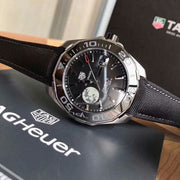 Tag Heuer Aquaracer Calibre 5 Moon Black Dial Black Nylon Strap Watch for Men - WAY201J.FC6370