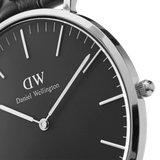 Daniel Wellington Classic Cornwall Black Dial Black Nylon Strap Watch For Women - DW00100149
