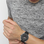 Hugo Boss Distinct Chronograph Black Dial Black Rubber Strap Watch for Men - 1513855