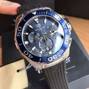 Tag Heuer Aquaracer Chronograph Blue Dial Black Rubber Strap Watch for Men - CAY111B.FT6041