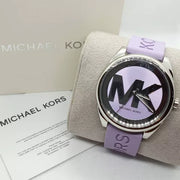 Michael Kors Janelle Three Hand Purple Dial Purple Rubber Strap Watch For Women - MK7143