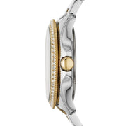 Fossil Cecile White Dial Two Tone Steel Strap Watch for Women - AM4543