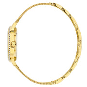 Guess Chelsea Crystals Mother of Pearl White Dial Gold Mesh Bracelet Watch For Women - W0647L7