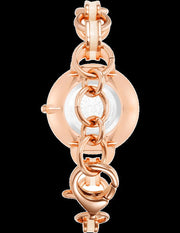 Emporio Armani Retro Quartz Silver Dial Rose Gold Steel Strap Watch For Women - AR1776
